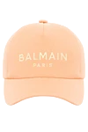 Balmain Women's orange cotton cap - brand logo. 100% cotton. Country of manufacture: Italy. Care: specialized cleaning - photo 1