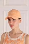 Women's orange cotton cap Balmain - brand logo. 100% cotton. Country of manufacture: Italy. Care: specialized cleaning - photo 2