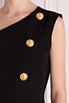 Balmain Women's black wool dress - branded buttons, asymmetry. 100% wool. Closure: buttons. Country of manufacture: Italy. Care: specialized cleaning - photo 5