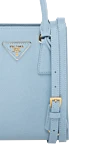 Prada Сумка из натуральной кожи голубая женская голубая - логотип бренда, подвеска с брелоком. 100% натуральная кожа. молния. . Страна производитель: Италия . Уход: специализированная чистка - фото 5