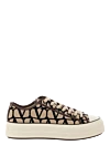 Valentino Beige men's sneakers made of textile - pattern pattern. 32% cotton, 31% polyester, 37% viscose. Closure: laces. Country of manufacture: Italy. Care: specialized cleaning - photo 1