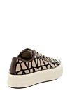 Beige men's sneakers made of textile Valentino - pattern pattern. 32% cotton, 31% polyester, 37% viscose. Closure: laces. Country of manufacture: Italy. Care: specialized cleaning - photo 4