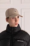 Кепка из хлопка бежевая женская Moncler - логотип бренда. 100% хлопок. Страна производитель: Италия . Уход: специализированная чистка - фото 2