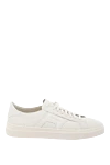 Santoni Genuine leather sneakers for men, white - 100% genuine leather. Closure: lace. Country of manufacture: Italy. Care: specialized cleaning - photo 1