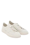 Santoni Genuine leather sneakers for men, white - 100% genuine leather. Closure: lace. Country of manufacture: Italy. Care: specialized cleaning - photo 3