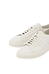 Santoni Genuine leather sneakers for men, white - 100% genuine leather. Closure: lace. Country of manufacture: Italy. Care: specialized cleaning - photo 5