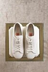 Genuine leather sneakers for men, white Santoni - 100% genuine leather. Closure: lace. Country of manufacture: Italy. Care: specialized cleaning - photo 6