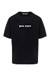 Palm Angels Men's black cotton T-shirt - brand logo. 100% cotton. Country of manufacture: Italy. Care: specialized cleaning - photo 1