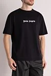 Palm Angels Men's black cotton T-shirt - brand logo. 100% cotton. Country of manufacture: Italy. Care: specialized cleaning - photo 3