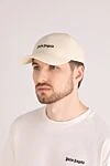 Cotton cap for men, beige Palm Angels - brand logo. 100% cotton. Country of manufacture: Italy. Care: specialized cleaning - photo 2