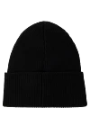 Palm Angels Black men's hat made of wool and acrylic - brand logo. 50% wool, 50% acrylic. Country of manufacture: Italy. Care: specialized cleaning - photo 3