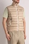 Palm Angels Beige men's vest made of polyamide - brand logo. 100% polyamide. Closure: zipper. two side. Country of manufacture: Italy. Care: specialized cleaning - photo 3