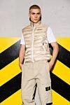 Beige men's vest made of polyamide Palm Angels - brand logo. 100% polyamide. Closure: zipper. two side. Country of manufacture: Italy. Care: specialized cleaning - photo 6