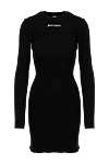 Palm Angels Women's black knitted cotton and elastane dress - brand logo. 97% cotton, 3% elastane. Closure: buttons. one chest pocket. Country of manufacture: Italy. Care: specialized cleaning - photo 1