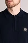 Stone Island Поло из хлопка мужское синее - логотип бренда. 100% хлопок. молния. Страна производитель: Италия . Уход: специализированная чистка - фото 5