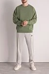 Свитшот из хлопка зеленый мужской Stone Island - логотип бренда. 100% хлопок. Страна производитель: Италия . Уход: специализированная чистка - фото 2