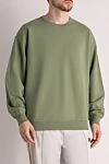 Stone Island Свитшот из хлопка зеленый мужской - логотип бренда. 100% хлопок. Страна производитель: Италия . Уход: специализированная чистка - фото 3