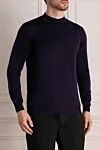 Svevo Long sleeve wool jumper for men, black - stand collar. 100% wool. Country of manufacture: Italy. Care: specialized cleaning - photo 3