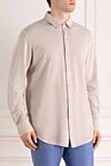 Svevo Men's beige cotton shirt - 100% cotton. Closure: button. Country of manufacture: Italy. Care: specialized cleaning - photo 3