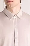 Svevo Men's beige cotton shirt - 100% cotton. Closure: button. Country of manufacture: Italy. Care: specialized cleaning - photo 5