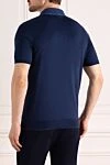 Men's blue cotton polo Svevo - check collar. 100% cotton. Closure: zipper. Country of manufacture: Italy. Care: specialized cleaning - photo 4