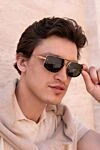 Chrome Hearts Men's yellow metal sunglasses for sun protection - brand logo on the frame. metal. black. Country of origin: USA. Care: specialized cleaning - photo 7