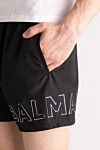 Balmain Пляжные шорты черные мужские из полиэстера - логотип бренда. 100% полиэстер. кулиска. два боковых, два задних кармана. Страна производитель: Италия. Уход: специализированная чистка - фото 5