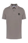 Stone Island Men's beige cotton and elastane polo - brand logo, contrast edging. 95% cotton, 5% elastane. Closure: buttons. Country of manufacture: Italy. Care: specialized cleaning - photo 1