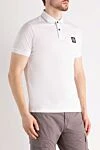 Stone Island Men's white polo made of cotton and elastane - brand logo. 95% cotton, 5% elastane. Closure: buttons. Country of manufacture: Italy. Care: specialized cleaning - photo 3