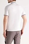 Men's white polo made of cotton and elastane Stone Island - brand logo, contrast edging. 95% cotton, 5% elastane. Closure: buttons. Country of manufacture: Italy. Care: specialized cleaning - photo 4