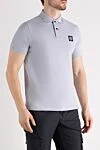 Stone Island Men's gray cotton polo - brand logo. 100% cotton. Closure: buttons. Country of manufacture: Italy. Care: specialized cleaning - photo 3