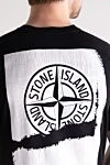 Stone Island Ерлерге арналған қара мақтадан жасалған футболка - Декорация: бренд логотипі. Құрамы: 100% мақта. Шығарылған елі: Италия. Күтім: арнайы тазалау - фото 5