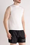 Valentino White cotton T-shirt for men - 100% cotton. Country of manufacture: Italy. Care: specialized cleaning - photo 3