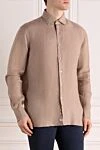 Alessandro Gherardi Men's brown linen shirt - 100% linen. Closure: buttons. Country of manufacture: Italy. Care: specialized cleaning - photo 3