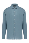 Alessandro Gherardi Men's blue linen shirt - 100% linen. Closure: buttons. Country of manufacture: Italy. Care: specialized cleaning - photo 1