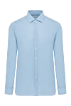 Alessandro Gherardi Blue men's linen shirt - 100% linen. Closure: buttons. Country of manufacture: Italy. Care: specialized cleaning - photo 1