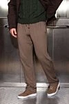 Kiton Брюки коричневые мужские из хлопка - 100% хлопок. кулиска. два боковых кармана. Страна производитель: Италия. Уход: специализированная чистка - фото 7