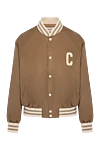 Celine Women's brown polyamide jacket - brand logo, striped cuffs. 100% polyamide. buttons. two side pockets. Country of origin: France. Care: specialized cleaning - photo 1