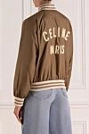 Women's brown polyamide jacket Celine - brand logo, striped cuffs. 100% polyamide. buttons. two side pockets. Country of origin: France. Care: specialized cleaning - photo 4