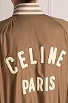 Women's brown polyamide jacket Celine - brand logo, striped cuffs. 100% polyamide. buttons. two side pockets. Country of origin: France. Care: specialized cleaning - photo 6