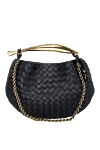 Bottega Veneta Women's bag, black, made of genuine leather - braided leather, sculpted handle. 100% sheepskin. Size: 33 cm x 20 cm x 4 cm. magnetic clasp. Country of manufacture: Italy. Care: specialized cleaning - photo 1