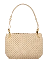 Bottega Veneta Сумка женская бежевая из натуральной кожи - плетенная кожа. 100% натуральная кожа. Страна производитель: Италия. Уход: специализированная чистка - фото 1