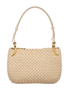 Сумка женская бежевая из натуральной кожи Bottega Veneta - плетенная кожа. 100% натуральная кожа. Страна производитель: Италия. Уход: специализированная чистка - фото 4