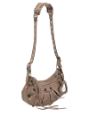 Balenciaga Women's bag, brown, made of genuine leather - Antique gold hardware, tone-on-tone embossed Balenciaga logo on mirror. removable heart-shaped mirror. 100% genuine lamb leather. Dimensions: L25 x H16 x W7 cm. Strap Length: Adjustable Shoulder Strap (45cm). Closure: zipper with tied leather puller. Country of manufacture: Italy. Care: specialized cleaning - photo 3