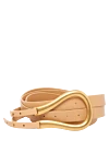 Bottega Veneta Women's beige genuine leather belt - buckle. 100% genuine leather. Country of manufacture: Italy. Care: specialized cleaning - photo 1