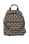 Valentino Women's beige cotton backpack - Valentino Garavani logo. Size: W30 x H40 x D23 cm. front zip pocket. inside open pocket. Closure: zipper. Country of manufacture: Italy. Care: specialized cleaning - photo 1