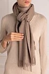 Women's beige cashmere scarf Loro Piana - fringe. 100% cashmere. Country of manufacture: Italy. Care: specialized cleaning - photo 2