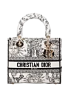 Dior White women's bag made of textile. - embroidery, Dior pendants. 100% cotton. Dimensions: 24 x 20 x 12 cm. Handle length 32cm. Country of origin: Italy. Care: specialized cleaning - photo 1