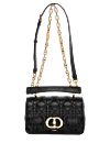 Dior Women's bag made of black calfskin - white lacquered aluminum pearl on front. 100% calfskin. Strap: Detachable and adjustable chain shoulder strap with white resin pearls and leather insert. zip pocket, internal slip pocket. Closure: Double flap clasp. Country of manufacture: Italy. Care: specialized cleaning - photo 1