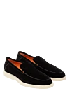 Santoni Men's black nubuck loafers - contrast sole. 100% nubuck. Country of manufacture: Italy. Care: specialized cleaning - photo 3